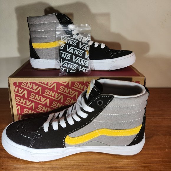 NWT VANS Professional BMX Sk8-Hi Suede/ Canvas Black/ Gray/ Gold Men (8.0) - Picture 7 of 16
